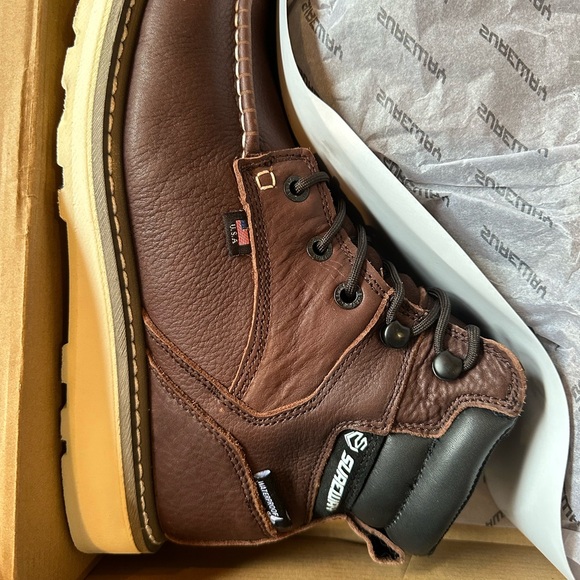 Sureway Men's Leather Boots Sz10 Waterproof Slip Resistant Oil Resistant Brown - Picture 12 of 12